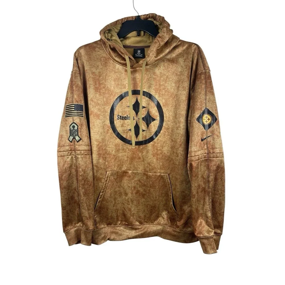 Nike NFL Pittsburgh Steelers Salute to Service Brown Hoodie Men’s XXXL